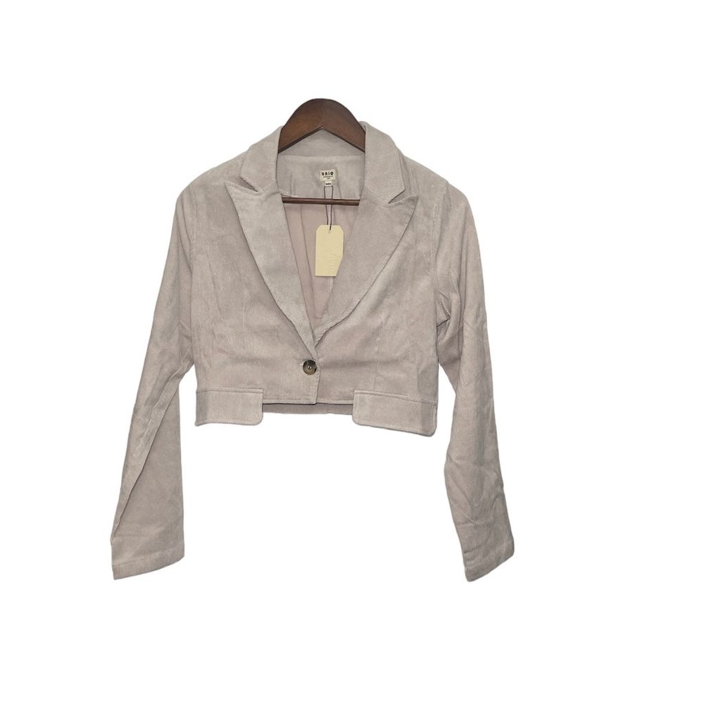 UNIQ beige corduroy style cropped blazer- medium - NWT